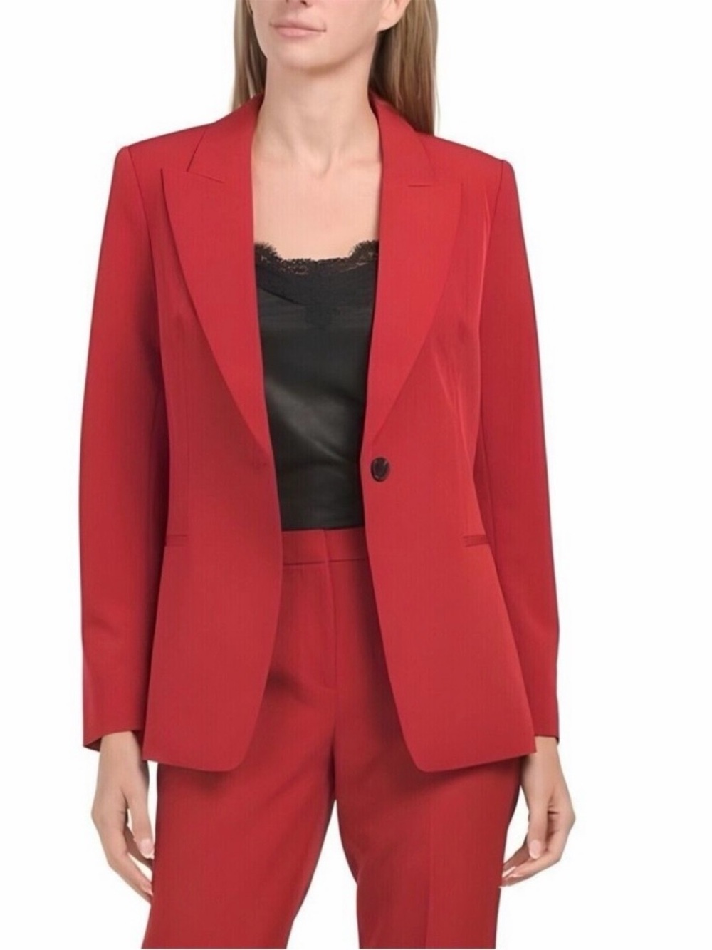 Kobi Halperin Dylan Tailored One Button Blazer Red Career Jacket M Retail $440